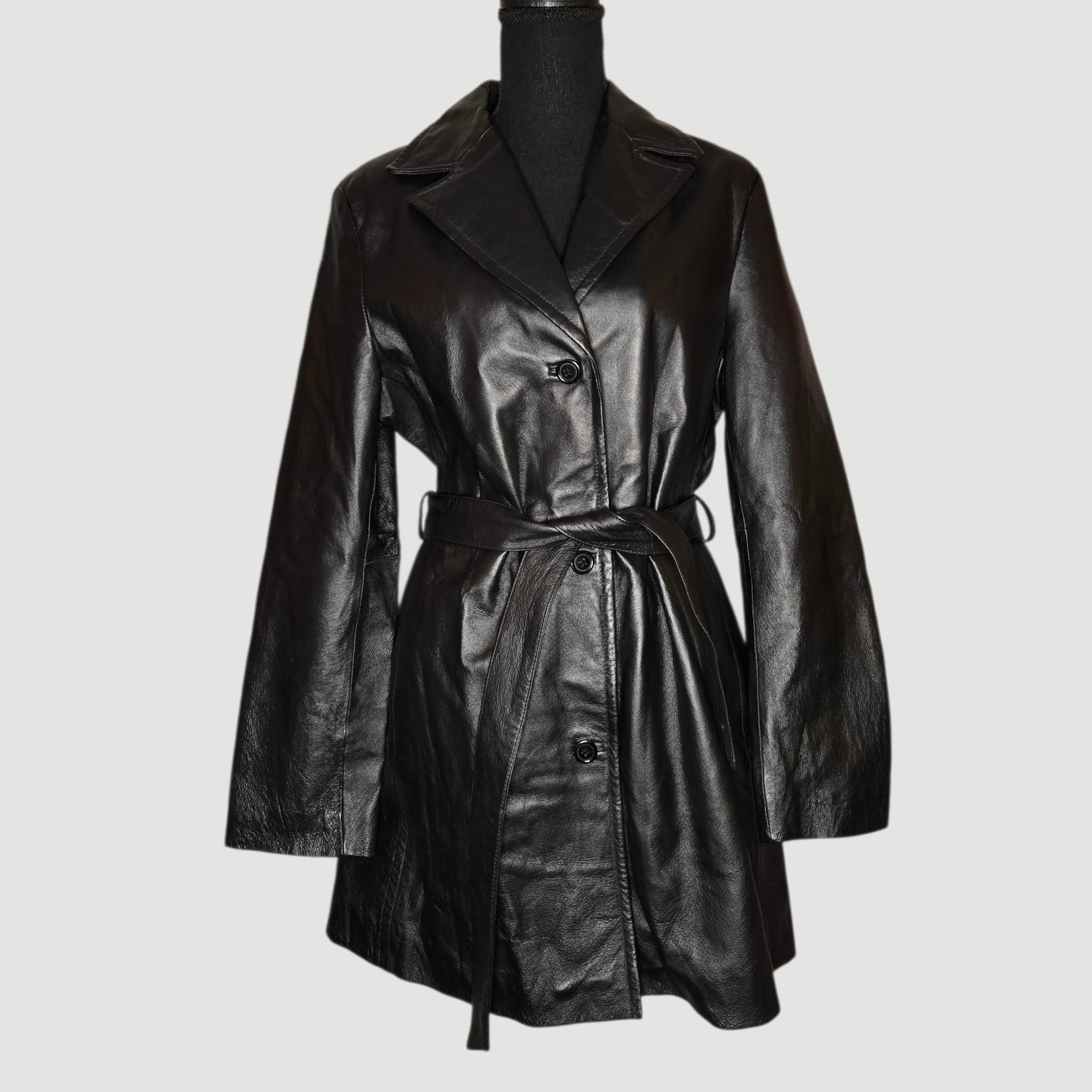 Vintage New York City Black Leather Coat!